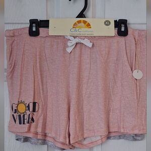 Sleep shorts 2pk women's xl supersoft pink and gray